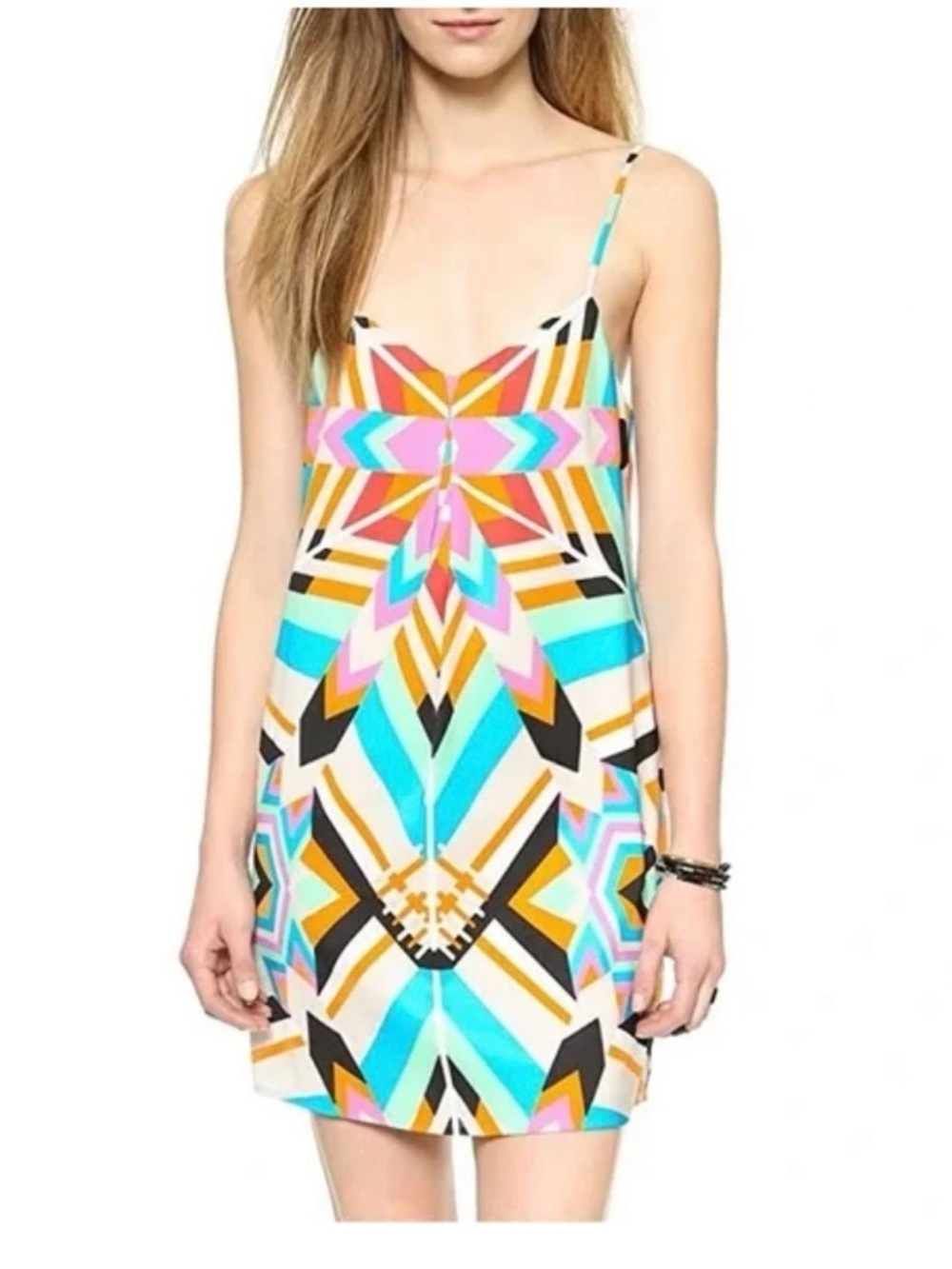 Mara Hoffman Women's Multicolor Aura Stone Cami Shift Mini Dress Size Medium